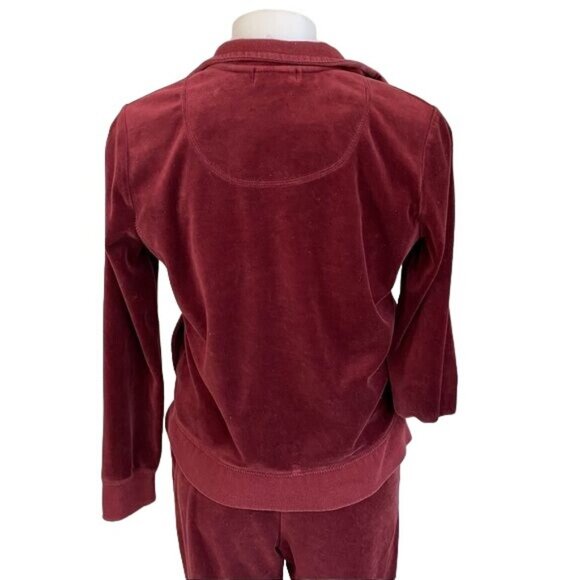 Vintage Charter Club Velour Jogger Set Maroon Track Suit Size S - Picture 11 of 16